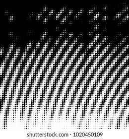 Abstract grunge grid polka dot halftone background pattern. Spotted black and white vector line illustration
