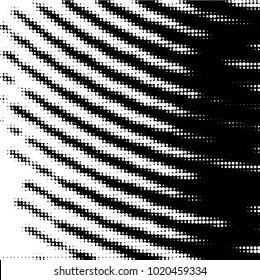 Abstract grunge grid polka dot halftone background pattern. Spotted black and white vector line illustration
