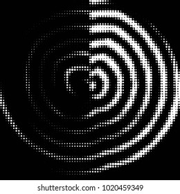 Abstract grunge grid polka dot halftone background pattern. Spotted black and white vector line illustration

