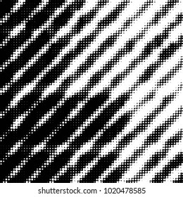 Abstract grunge grid polka dot halftone background pattern. Spotted black and white vector line illustration
