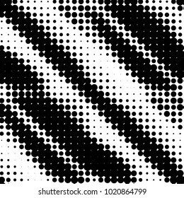 Abstract grunge grid polka dot halftone background pattern. Spotted black and white vector line illustration
