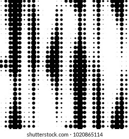 Abstract grunge grid polka dot halftone background pattern. Spotted black and white vector line illustration
