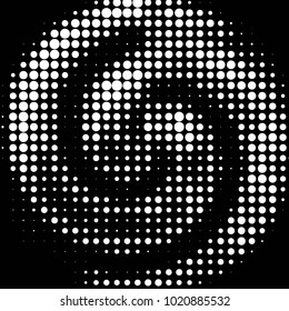 Abstract grunge grid polka dot halftone background pattern. Spotted black and white vector line illustration
