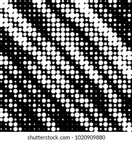 Abstract grunge grid polka dot halftone background pattern. Spotted black and white vector line illustration
