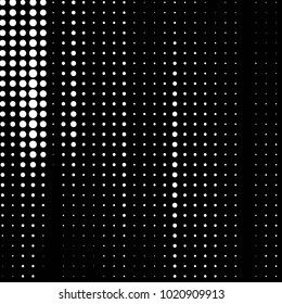 Abstract grunge grid polka dot halftone background pattern. Spotted black and white vector line illustration
