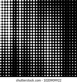Abstract grunge grid polka dot halftone background pattern. Spotted black and white vector line illustration
