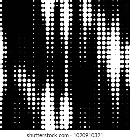 Abstract grunge grid polka dot halftone background pattern. Spotted black and white vector line illustration

