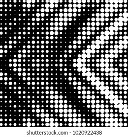 Abstract grunge grid polka dot halftone background pattern. Spotted black and white vector line illustration
