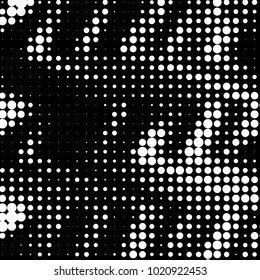 Abstract grunge grid polka dot halftone background pattern. Spotted black and white vector line illustration
