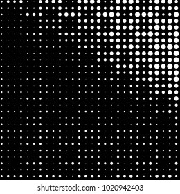 Abstract grunge grid polka dot halftone background pattern. Spotted black and white vector line illustration
