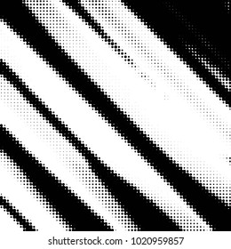 Abstract grunge grid polka dot halftone background pattern. Spotted black and white vector line illustration
