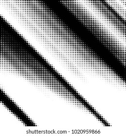 Abstract grunge grid polka dot halftone background pattern. Spotted black and white vector line illustration
