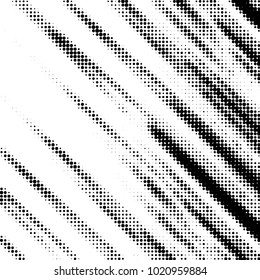 Abstract grunge grid polka dot halftone background pattern. Spotted black and white vector line illustration
