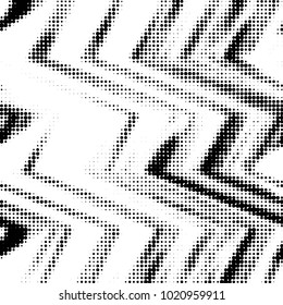 Abstract grunge grid polka dot halftone background pattern. Spotted black and white vector line illustration
