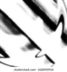 Abstract grunge grid polka dot halftone background pattern. Spotted black and white vector line illustration
