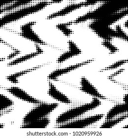 Abstract grunge grid polka dot halftone background pattern. Spotted black and white vector line illustration
