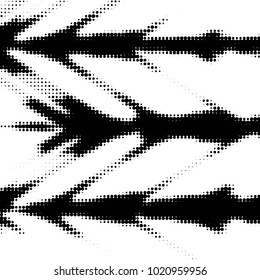 Abstract grunge grid polka dot halftone background pattern. Spotted black and white vector line illustration
