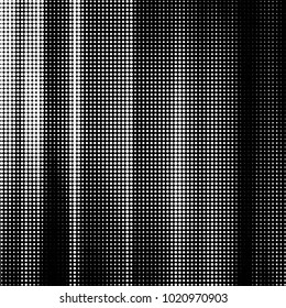 Abstract grunge grid polka dot halftone background pattern. Spotted black and white vector line illustration
