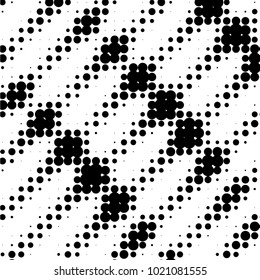 Abstract grunge grid polka dot halftone background pattern. Spotted black and white line illustration
