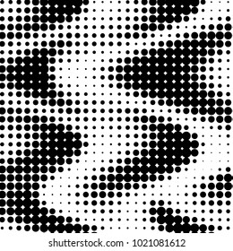 Abstract grunge grid polka dot halftone background pattern. Spotted black and white line illustration
