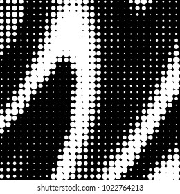 Abstract grunge grid polka dot halftone background pattern. Spotted black and white vector line illustration

