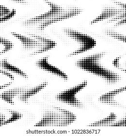 Abstract grunge grid polka dot halftone background pattern. Spotted black and white vector line illustration
