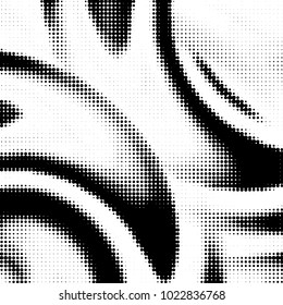 Abstract grunge grid polka dot halftone background pattern. Spotted black and white vector line illustration

