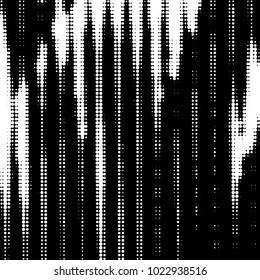 Abstract grunge grid polka dot halftone background pattern. Spotted black and white vector line illustration
