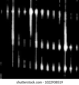 Abstract grunge grid polka dot halftone background pattern. Spotted black and white vector line illustration
