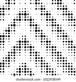 Abstract grunge grid polka dot halftone background pattern. Spotted black and white vector line illustration
