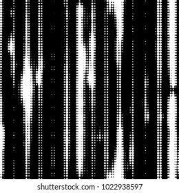 Abstract grunge grid polka dot halftone background pattern. Spotted black and white vector line illustration
