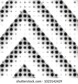 Abstract grunge grid polka dot halftone background pattern. Spotted black and white vector line illustration
