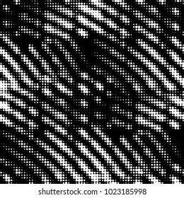 Abstract grunge grid polka dot halftone background pattern. Spotted black and white vector line illustration
