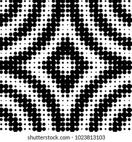 Abstract grunge grid polka dot halftone background pattern. Spotted black and white vector line illustration
