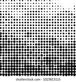 Abstract grunge grid polka dot halftone background pattern. Spotted black and white vector line illustration

