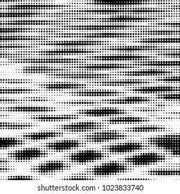 Abstract grunge grid polka dot halftone background pattern. Spotted black and white vector line illustration
