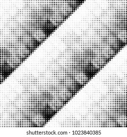Abstract grunge grid polka dot halftone background pattern. Spotted black and white vector line illustration
