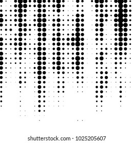 Abstract grunge grid polka dot halftone background pattern. Spotted black and white vector line illustration
