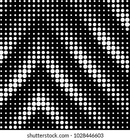 Abstract grunge grid polka dot halftone background pattern. Spotted black and white vector line illustration
