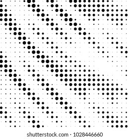 Abstract grunge grid polka dot halftone background pattern. Spotted black and white vector line illustration
