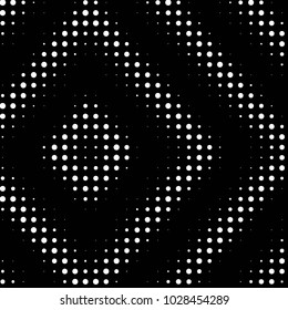 Abstract grunge grid polka dot halftone background pattern. Spotted black and white vector line illustration
