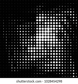 Abstract grunge grid polka dot halftone background pattern. Spotted black and white vector line illustration
