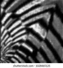 Abstract grunge grid polka dot halftone background pattern. Spotted black and white vector line illustration
