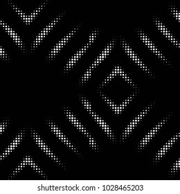 Abstract grunge grid polka dot halftone background pattern. Spotted black and white vector line illustration
