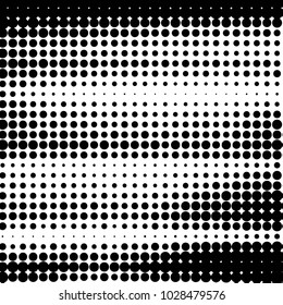 Abstract grunge grid polka dot halftone background pattern. Spotted black and white vector line illustration
