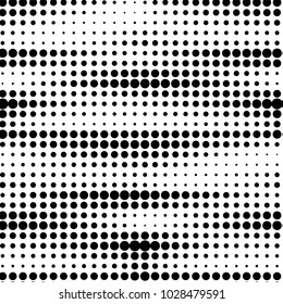 Abstract grunge grid polka dot halftone background pattern. Spotted black and white vector line illustration
