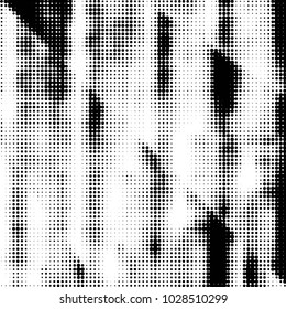 Abstract grunge grid polka dot halftone background pattern. Spotted black and white vector line illustration
