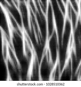 Abstract grunge grid polka dot halftone background pattern. Spotted black and white vector line illustration
