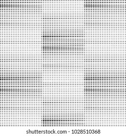 Abstract grunge grid polka dot halftone background pattern. Spotted black and white vector line illustration
