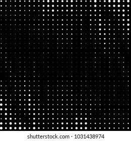 Abstract grunge grid polka dot halftone background pattern. Spotted black and white vector line illustration

